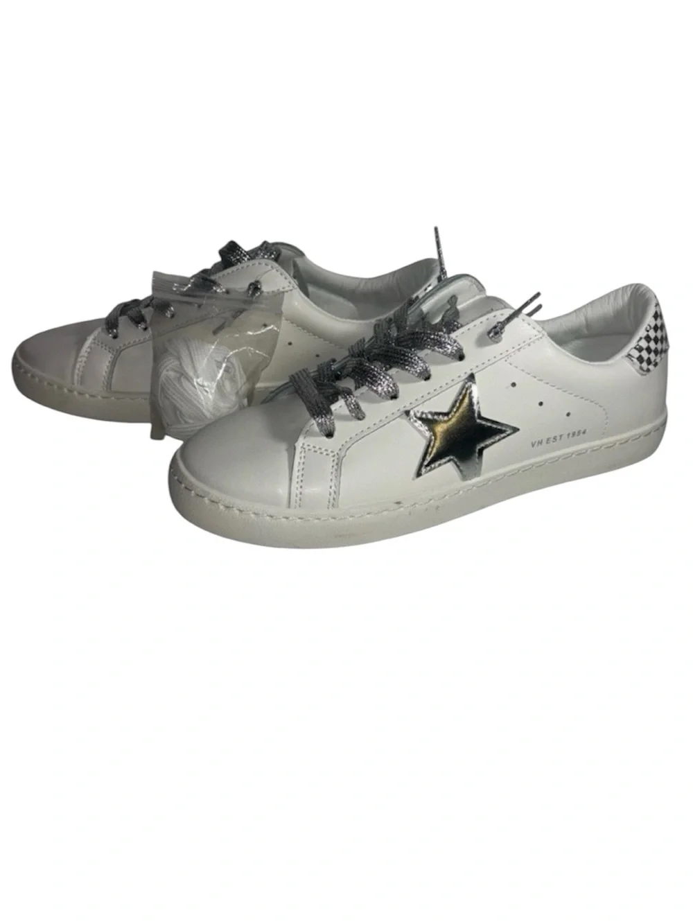 Vintage Havana Sneakers White Silver Shimmer Star Slip On Carla Women’s Size 8.5